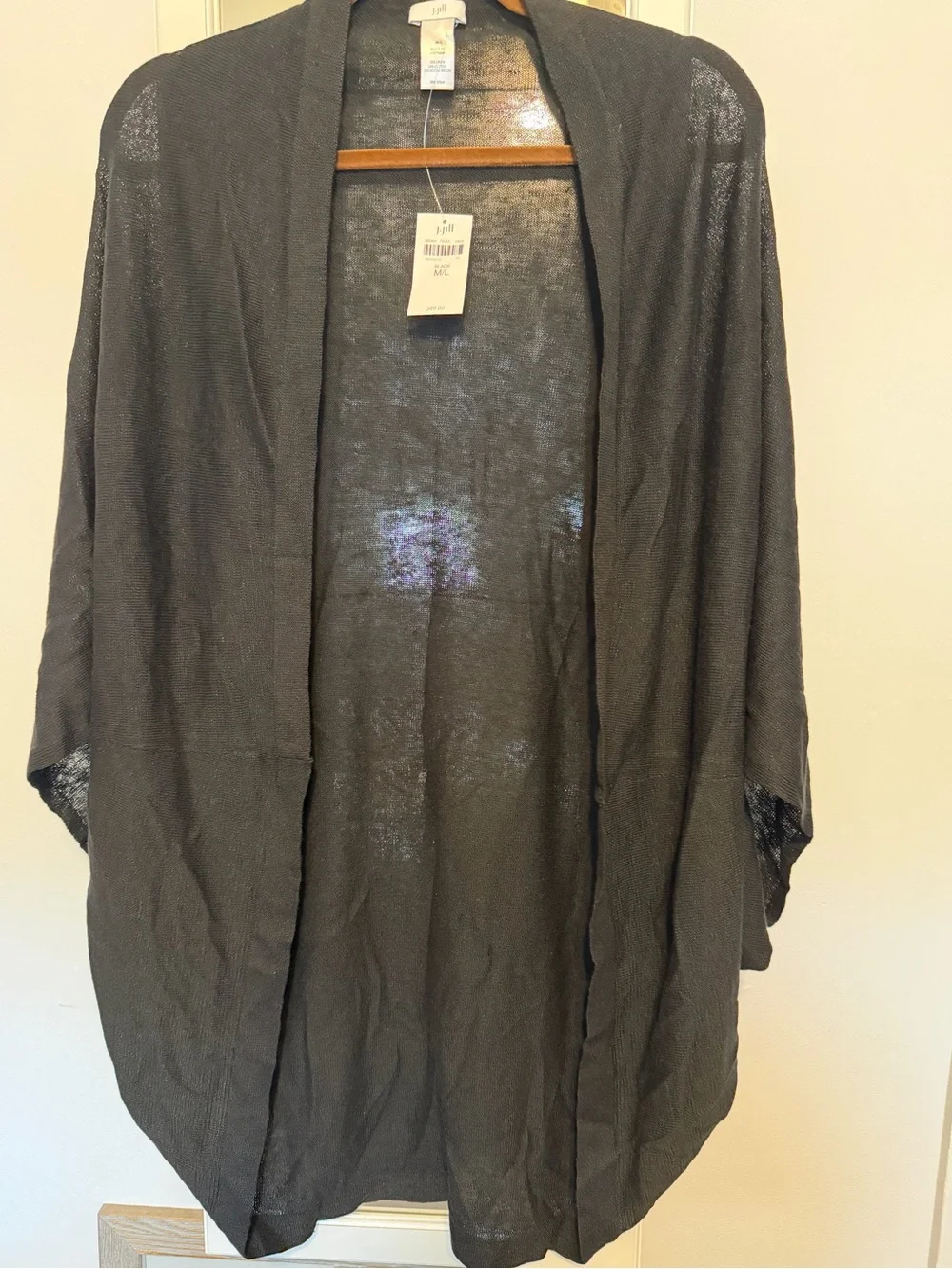 J. Jill Black Open-Front Poncho Sweater - Picture 3 of 5
